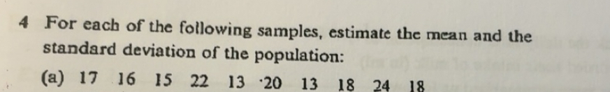 Solved: For each of the following samples, estimate the mean and the ...