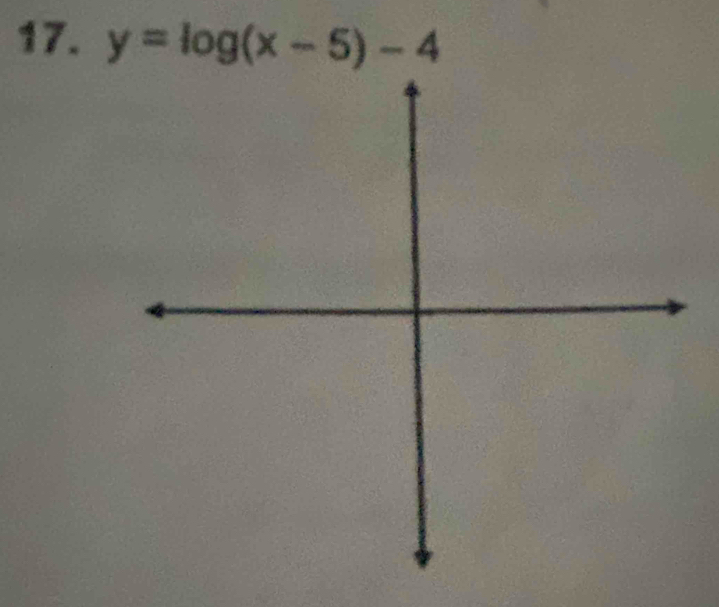 y=log (x-5)-4