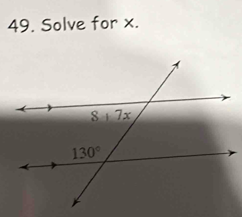 Solve for x.