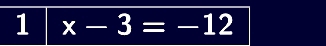 1 x-3=-12