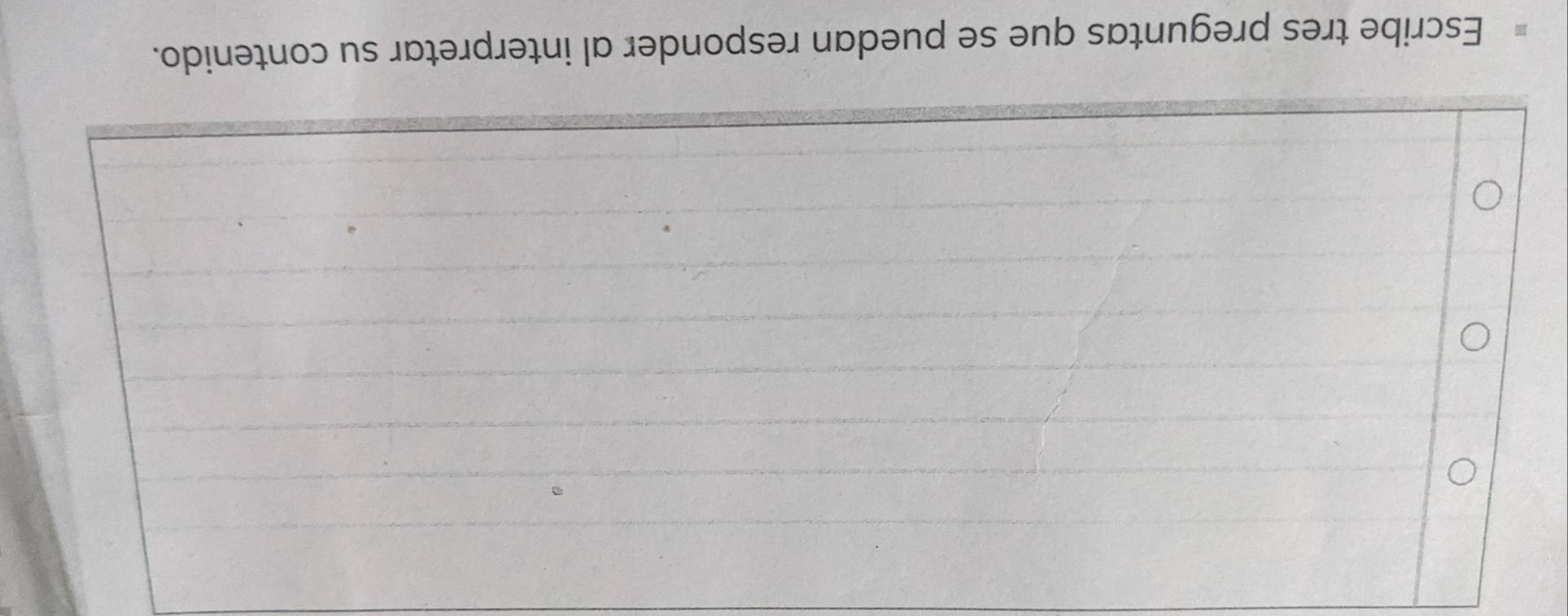 Escribe tres preguntas que se puedan responder al interpretar su contenido.