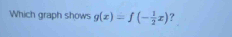 Which graph shows g(x)=f(- 1/2 x) ?