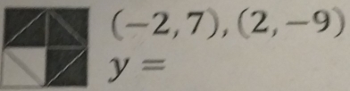 (-2,7),(2,-9)
y=