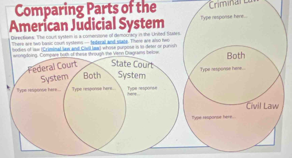 Comparing Parts of the 
Criminal Lu