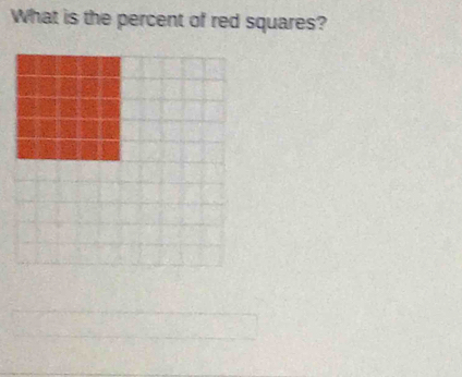 What is the percent of red squares?