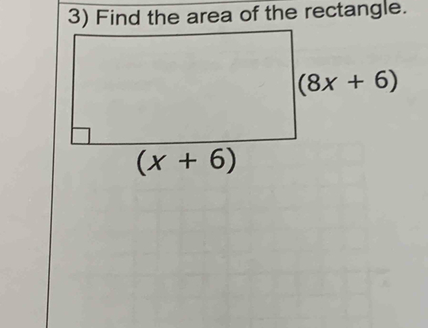 Find the area of the rectangle.