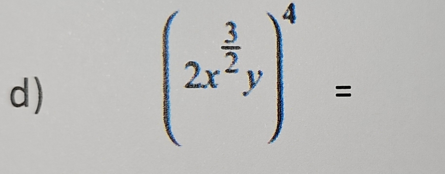 (2x^(frac 3)2y)^4=