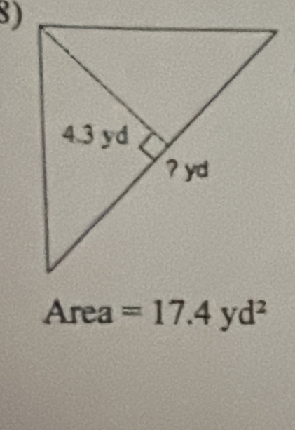 Ar ea =17.4yd^2