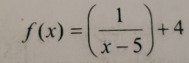 f(x)=( 1/x-5 )+4