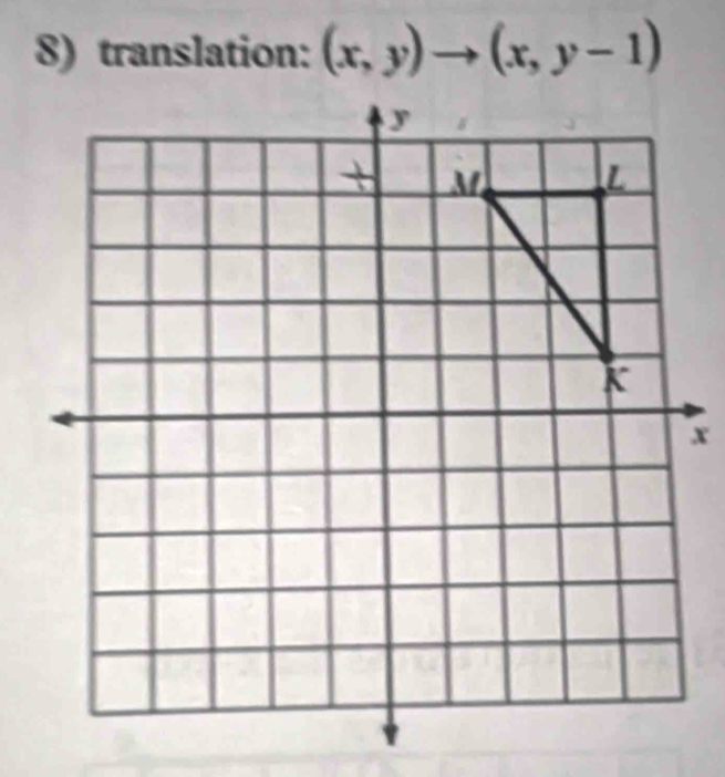 translation: (x,y)to (x,y-1)