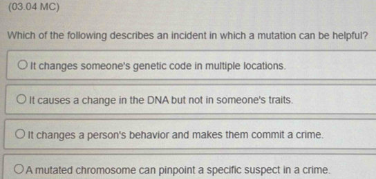 Solved: (03.04 MC) Which of the following describes an incident in ...