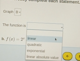 mplete éach statement.
Graph B
b