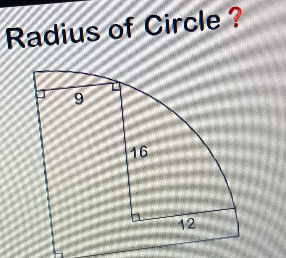 Radius of Circle ?