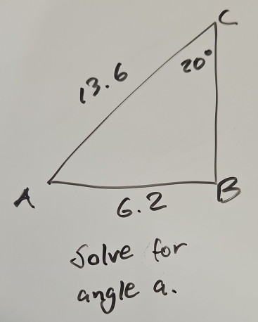 Solve for
angle a.