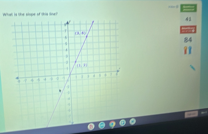 —
What is the slope of this line?
41
84