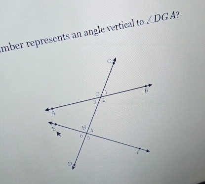 mber represents an angle vertical to ∠ DGA 2