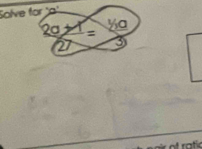 Solve for o
of ratic