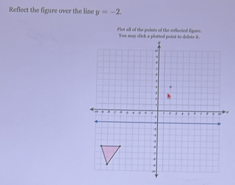 Reflect the figure over the line y=-2, 
Plot all of the points of the reflected figure. 
You may click a plotted point to delete it.
4
9.
7
6
4
10 9 7 6 A 4 4 3 4 6 7 # 9 16

4.