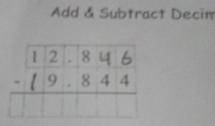 Add & Subtract Decim