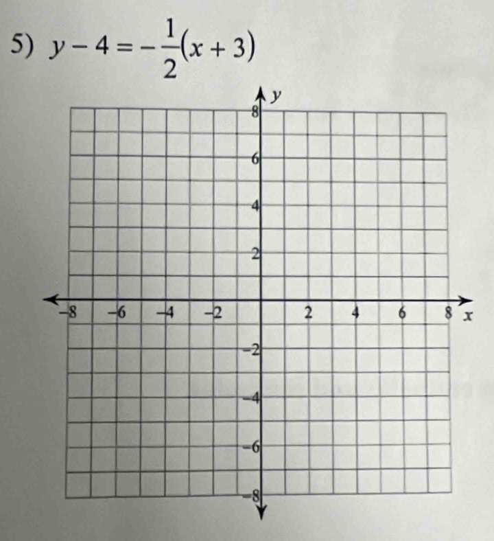 y-4=- 1/2 (x+3)