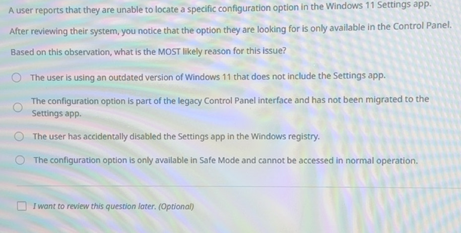 Solved: A user reports that they are unable to locate a specific ...