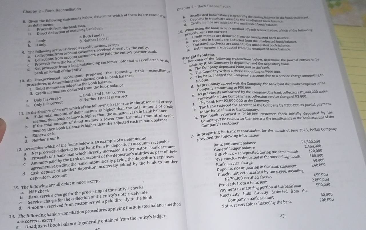Solved: Chapter 2 - Bank Reconciliation Chapter 2 - Bank Reconciliation ...