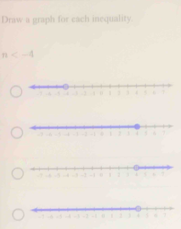 Draw a graph for cach inequality.
n