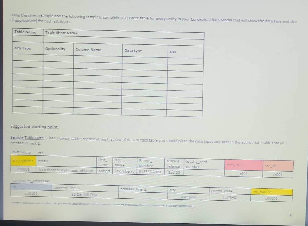 Solved: Using the given example and the following template complete a ...