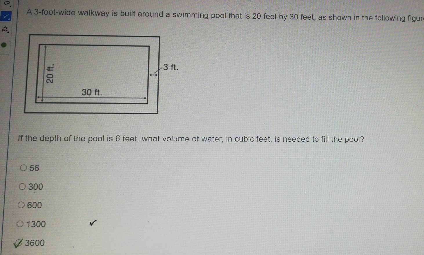 Solved: 3-foot -wide walkway is built around a swimming pool that is 20 ...