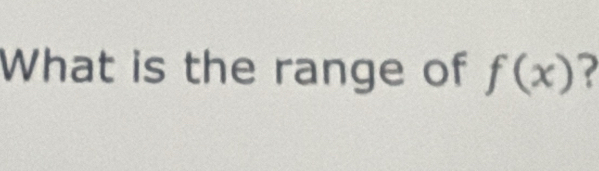 What is the range of f(x)