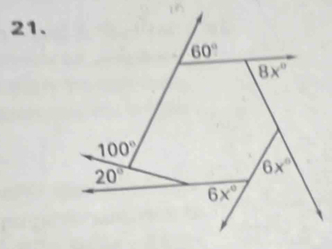 60°
8x°
100°
20°
6x°
6x°