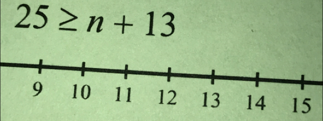 25≥ n+13