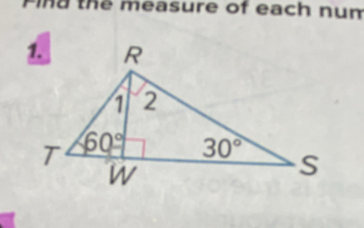 Find the measure of each num