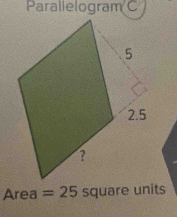 Are =25square units