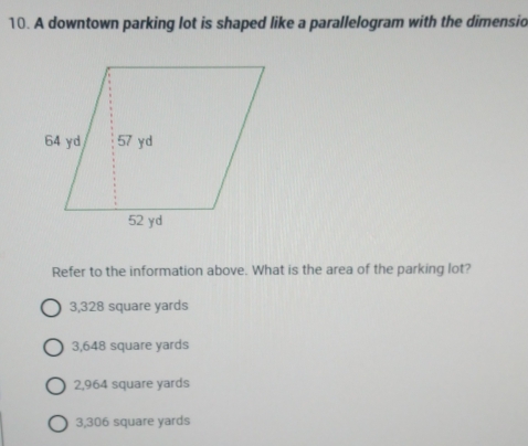 Solved: A downtown parking lot is shaped like a parallelogram with the ...