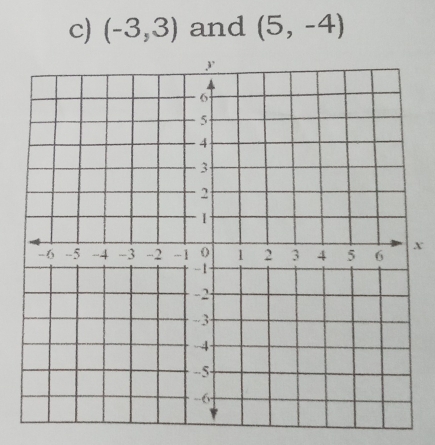 (-3,3) and (5,-4)
x