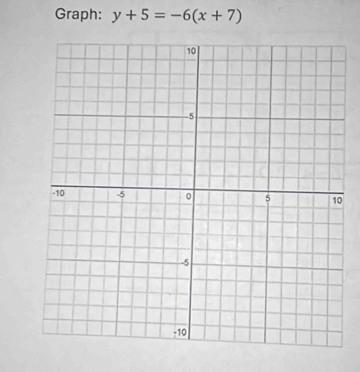 Graph: y+5=-6(x+7)