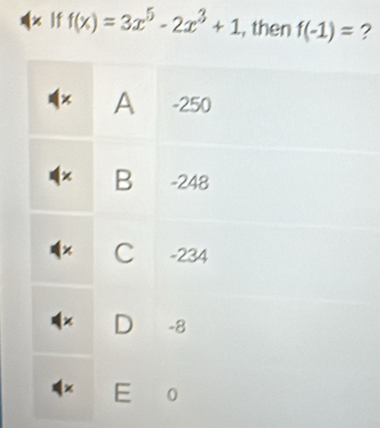 f(x)=3x^5-2x^3+1 , then f(-1)= ?