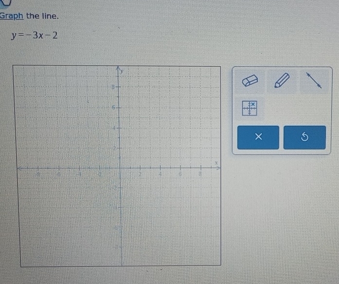 Graph the line.
y=-3x-2
x
×