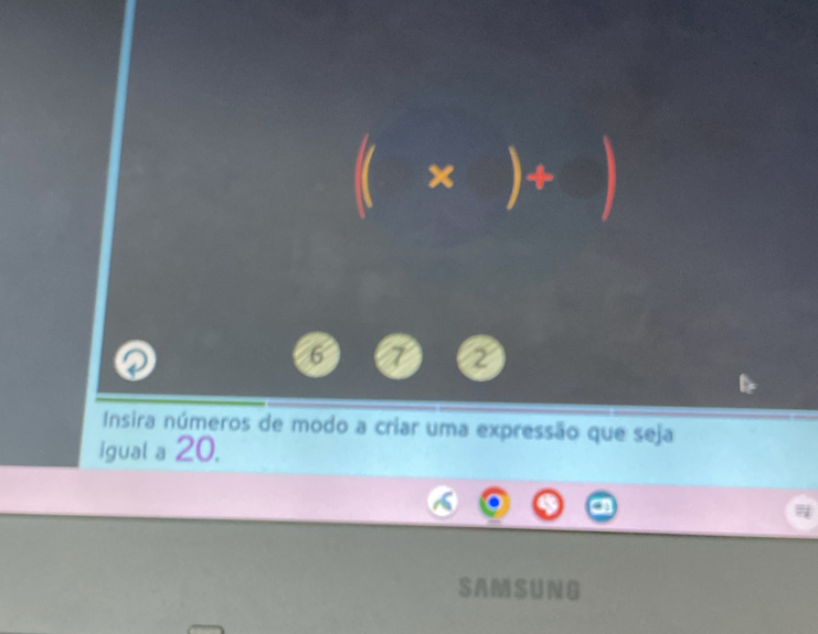 Insira números de modo a criar uma expressão que seja 
Igual a 20. 
SUNG