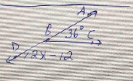 A 
B 36° C 
D
12x-12