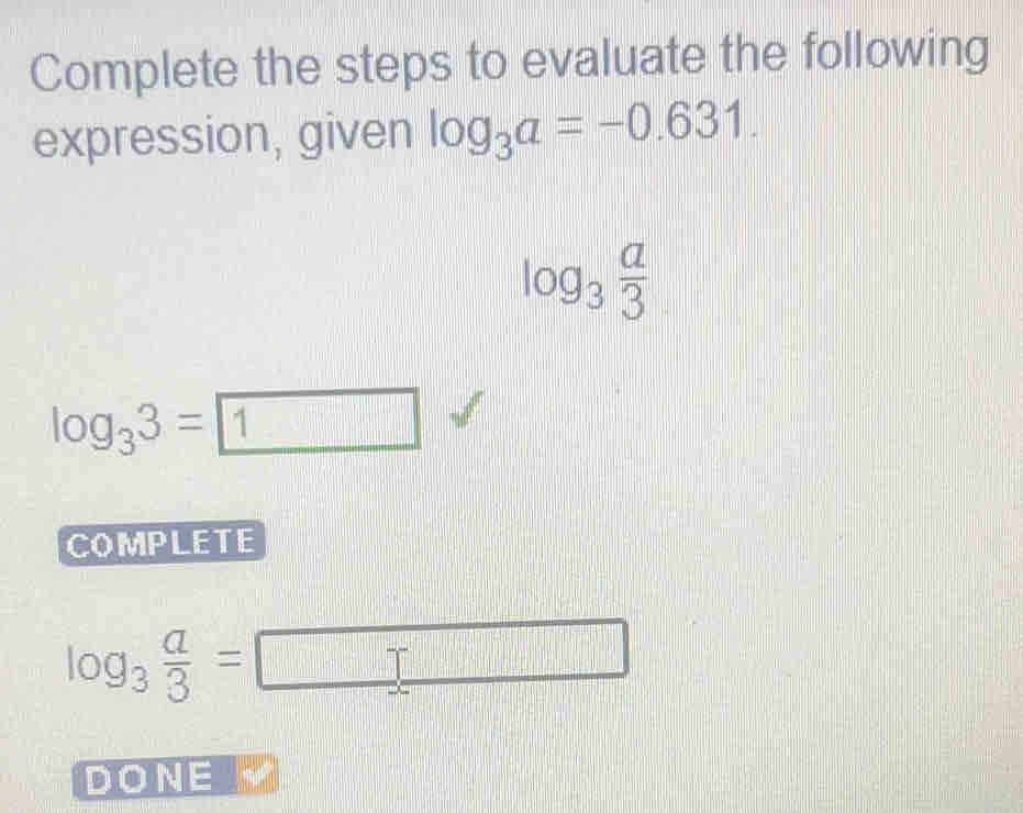 Solved: Complete the steps to evaluate the following expression, given ...