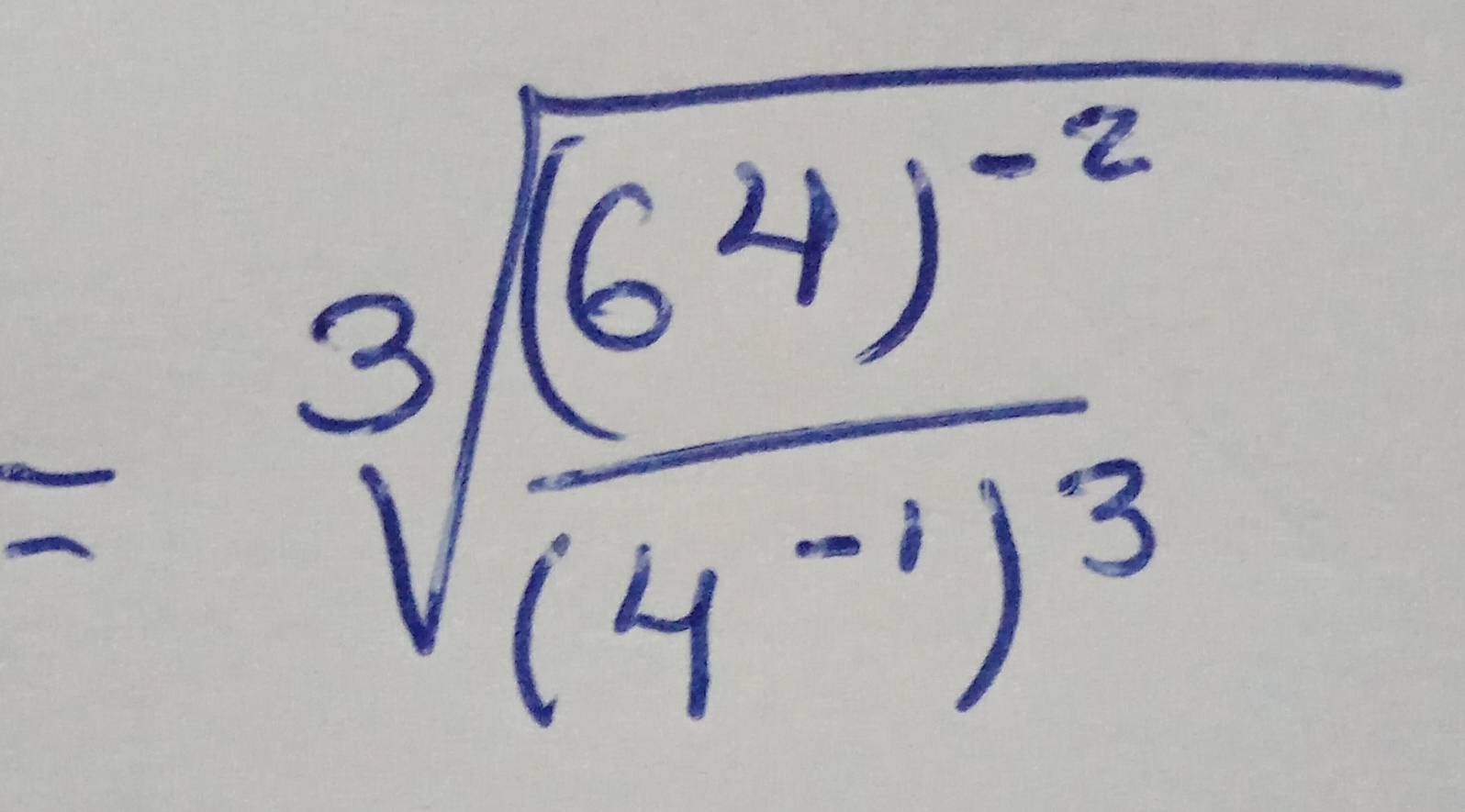 =sqrt[3](frac (6^4)^-2)(4^(-1))^3