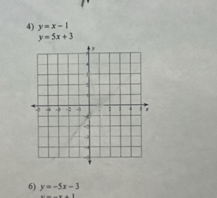 y=x-1
y=5x+3
6) y=-5x-3
u=-x+1