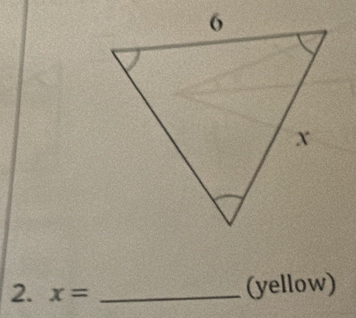 x= _ 
(yellow)