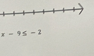 x-9≤ -2