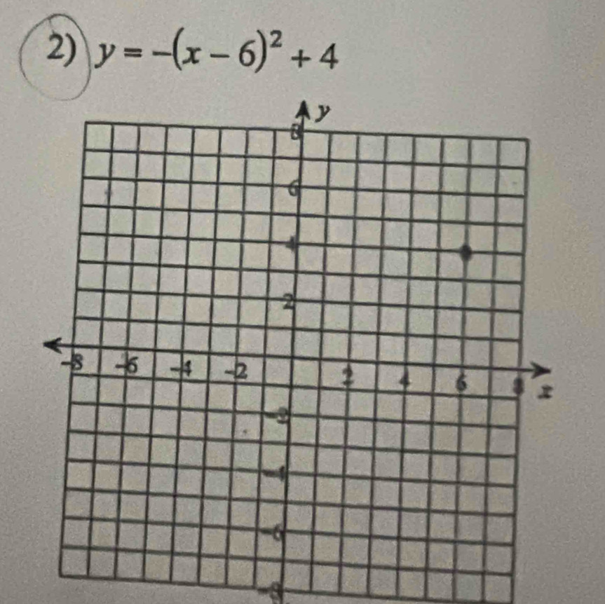 y=-(x-6)^2+4
3