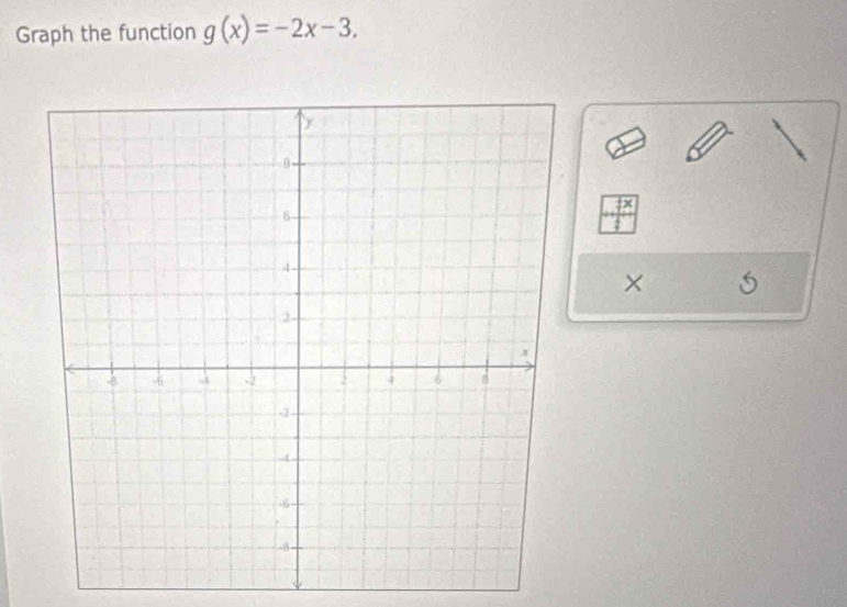 Graph the function g(x)=-2x-3. 
×