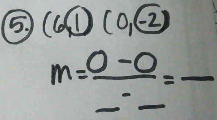 (6,1)(0,-2)
m=frac 0-0-==-