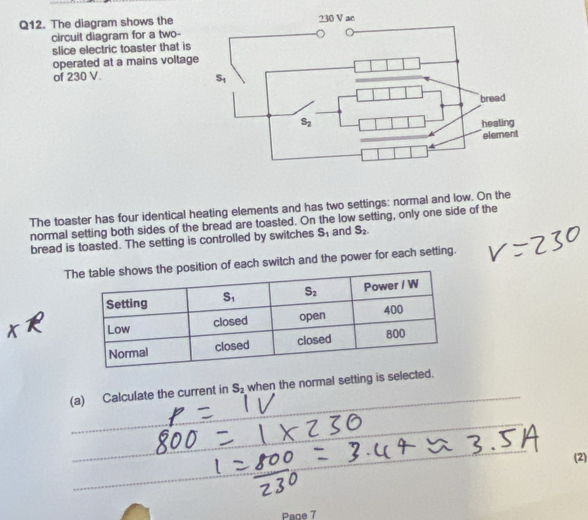 Solved: The diagram shows the circuit diagram for a two- slice electric ...